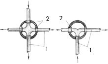 Схематическое расположение дренажных труб в распределительных колодцах